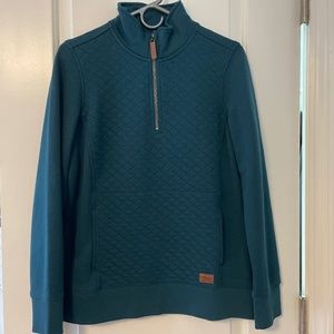 LL Bean Womens Quilted Quarter Zip Pullover Deep admiral blue